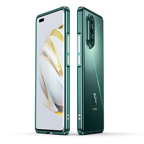 Funda Bumper Lujo Marco de Aluminio Carcasa JZ1 para Huawei Nova 10 Pro Verde