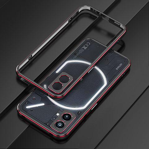 Funda Bumper Lujo Marco de Aluminio Carcasa JZ1 para Nothing Phone 2 Rojo y Negro