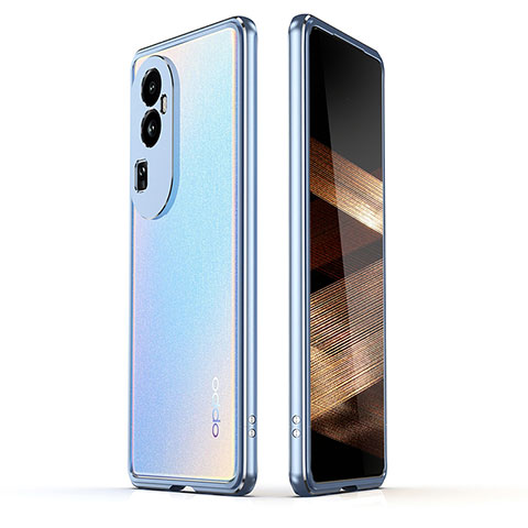 Funda Bumper Lujo Marco de Aluminio Carcasa JZ1 para Oppo Reno10 Pro+ Plus 5G Azul