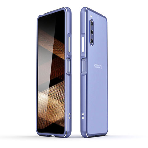 Funda Bumper Lujo Marco de Aluminio Carcasa JZ1 para Sony Xperia 10 V Purpura Claro