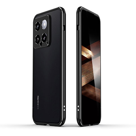 Funda Bumper Lujo Marco de Aluminio Carcasa JZ1 para Xiaomi Mi 14 Pro 5G Negro