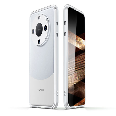 Funda Bumper Lujo Marco de Aluminio Carcasa JZ2 para Huawei Mate 60 Pro+ Plus Plata