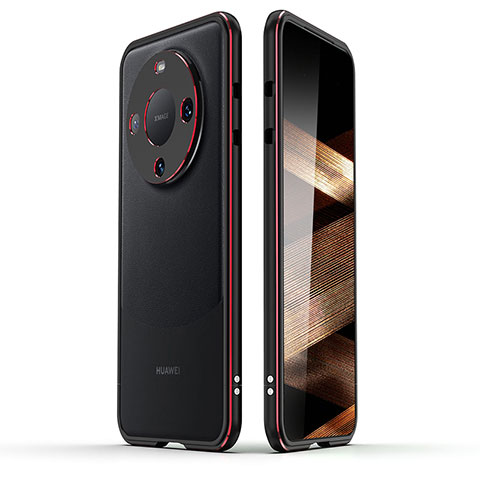 Funda Bumper Lujo Marco de Aluminio Carcasa JZ2 para Huawei Mate 60 Rojo y Negro