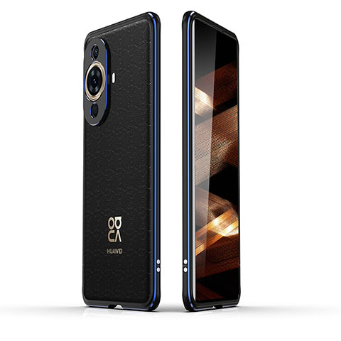 Funda Bumper Lujo Marco de Aluminio Carcasa JZ2 para Huawei Nova 11 Ultra Azul y Negro