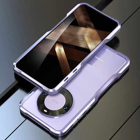 Funda Bumper Lujo Marco de Aluminio Carcasa LF1 para Huawei Mate 60 Morado