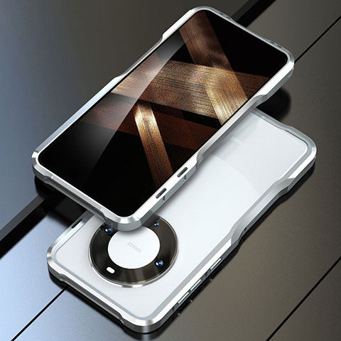 Funda Bumper Lujo Marco de Aluminio Carcasa LF1 para Huawei Mate 60 Plata