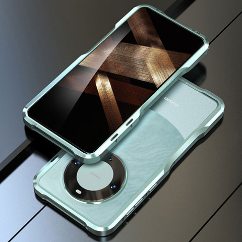 Funda Bumper Lujo Marco de Aluminio Carcasa LF1 para Huawei Mate 60 Pro Cian