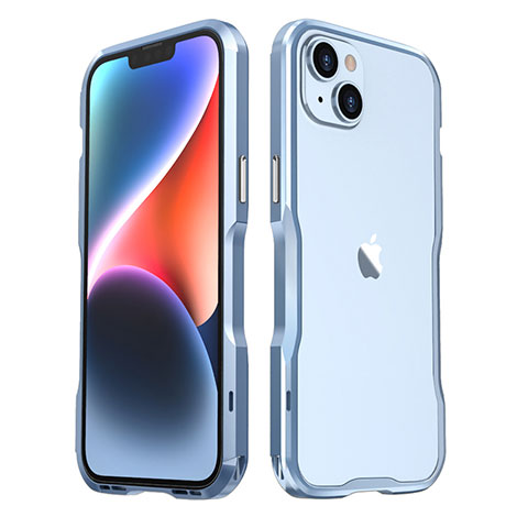 Funda Bumper Lujo Marco de Aluminio Carcasa LF3 para Apple iPhone 13 Azul