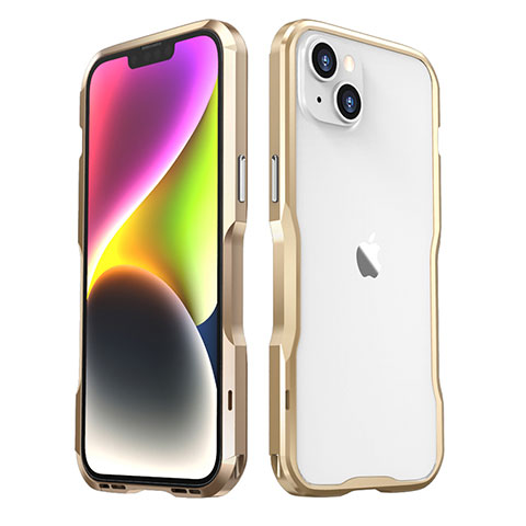 Funda Bumper Lujo Marco de Aluminio Carcasa LF3 para Apple iPhone 13 Oro