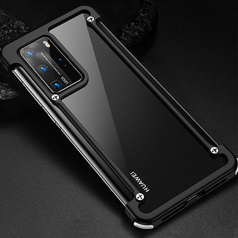 Funda Bumper Lujo Marco de Aluminio Carcasa N01 para Huawei P40 Pro Negro