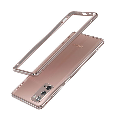 Funda Bumper Lujo Marco de Aluminio Carcasa N03 para Samsung Galaxy Note 20 5G Bronze