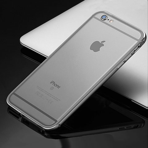 Funda Bumper Lujo Marco de Aluminio Carcasa para Apple iPhone 6 Gris