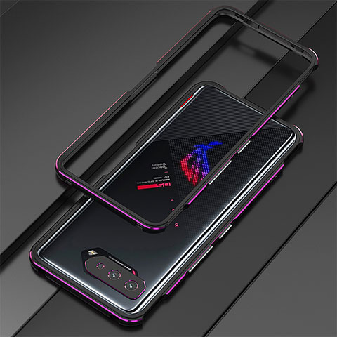 Funda Bumper Lujo Marco de Aluminio Carcasa para Asus ROG Phone 5 Pro Morado