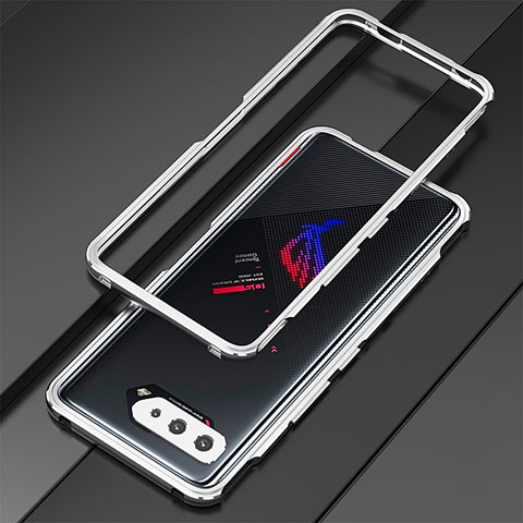 Funda Bumper Lujo Marco de Aluminio Carcasa para Asus ROG Phone 5 Pro Plata