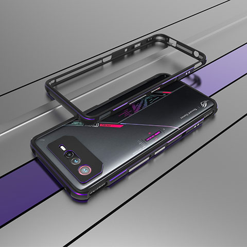 Funda Bumper Lujo Marco de Aluminio Carcasa para Asus ROG Phone 6 Morado