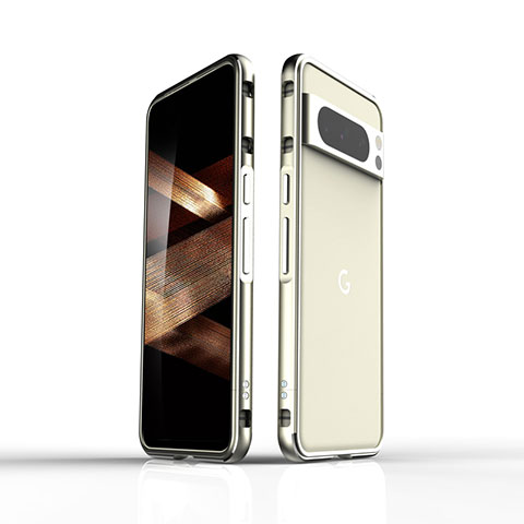 Funda Bumper Lujo Marco de Aluminio Carcasa para Google Pixel 8 Pro 5G Oro