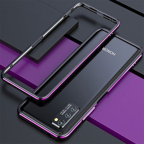 Funda Bumper Lujo Marco de Aluminio Carcasa para Huawei Honor View 30 Pro 5G Morado