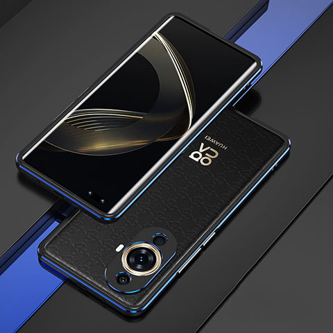 Funda Bumper Lujo Marco de Aluminio Carcasa para Huawei Nova 11 Ultra Azul y Negro