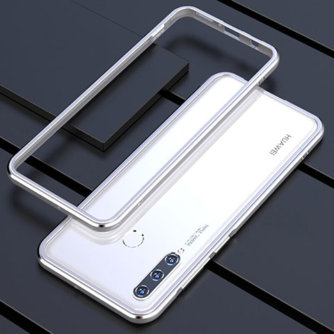 Funda Bumper Lujo Marco de Aluminio Carcasa para Huawei Nova 4e Plata