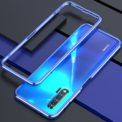 Funda Bumper Lujo Marco de Aluminio Carcasa para Huawei Nova 6 Azul