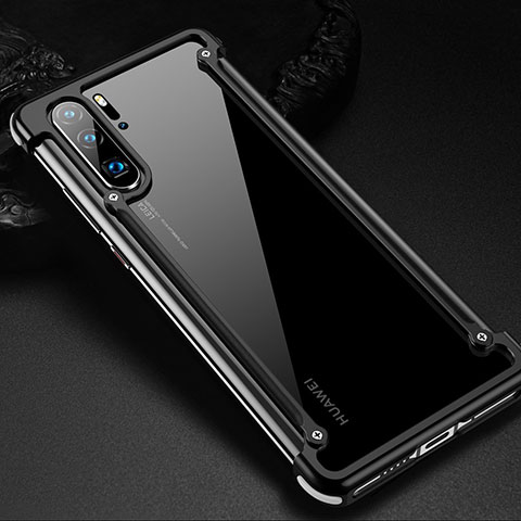 Funda Bumper Lujo Marco de Aluminio Carcasa para Huawei P30 Pro New Edition Negro