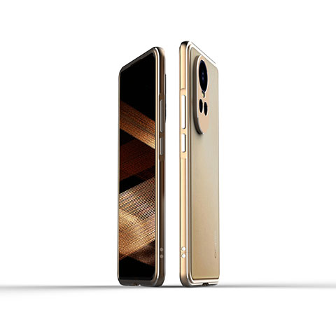 Funda Bumper Lujo Marco de Aluminio Carcasa para Oppo Reno10 Pro 5G Oro