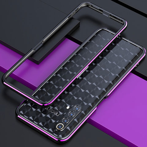 Funda Bumper Lujo Marco de Aluminio Carcasa para Realme X3 SuperZoom Morado