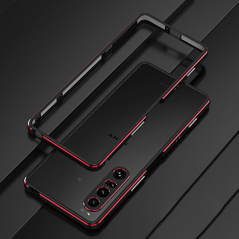 Funda Bumper Lujo Marco de Aluminio Carcasa para Sony Xperia 1 IV SO-51C Rojo