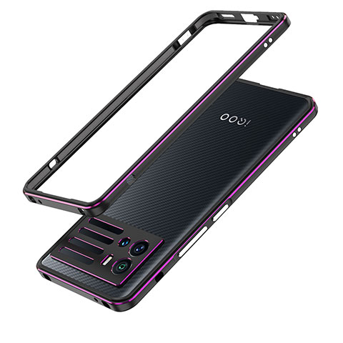 Funda Bumper Lujo Marco de Aluminio Carcasa para Vivo iQOO 9 5G Morado