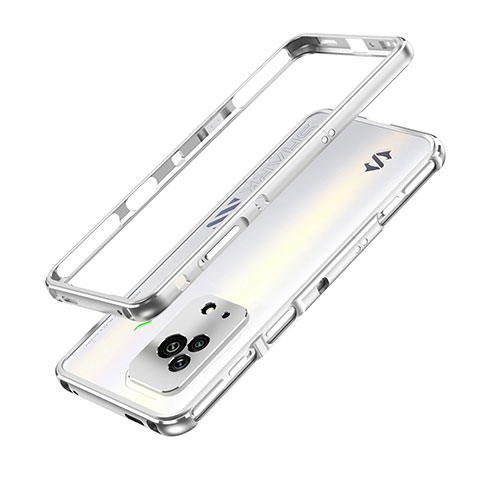 Funda Bumper Lujo Marco de Aluminio Carcasa para Xiaomi Black Shark 5 5G Plata