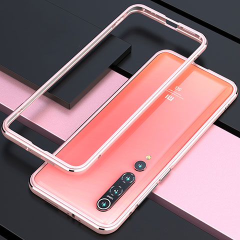 Funda Bumper Lujo Marco de Aluminio Carcasa para Xiaomi Mi 10 Oro Rosa