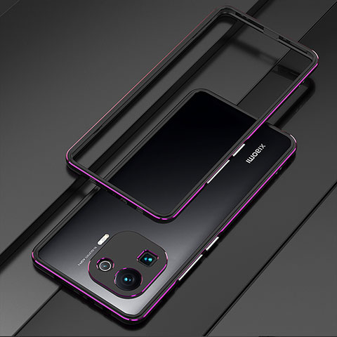 Funda Bumper Lujo Marco de Aluminio Carcasa para Xiaomi Mi 11 Pro 5G Morado