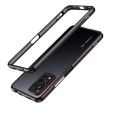 Funda Bumper Lujo Marco de Aluminio Carcasa para Xiaomi Mi 11i 5G (2022) Rojo y Negro