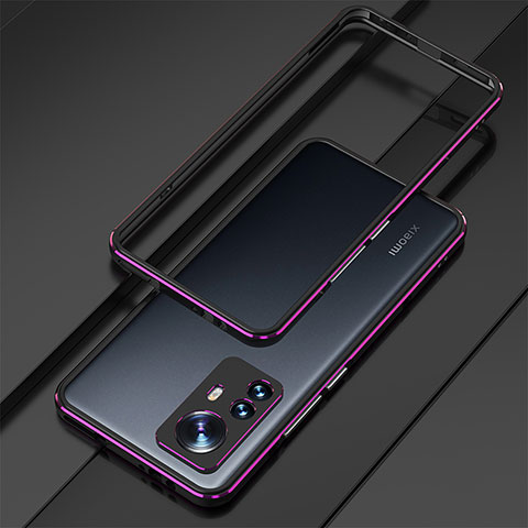 Funda Bumper Lujo Marco de Aluminio Carcasa para Xiaomi Mi 12 Pro 5G Morado