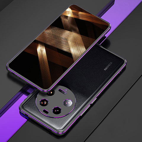 Funda Bumper Lujo Marco de Aluminio Carcasa para Xiaomi Mi 13 Ultra 5G Morado