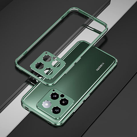 Funda Bumper Lujo Marco de Aluminio Carcasa para Xiaomi Mi 14 5G Verde