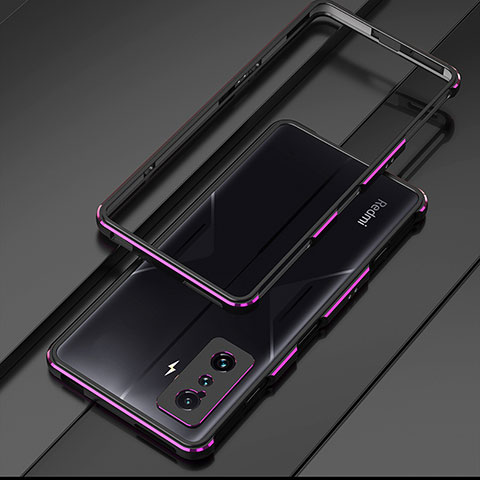 Funda Bumper Lujo Marco de Aluminio Carcasa para Xiaomi Redmi K50 Gaming 5G Morado