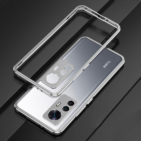 Funda Bumper Lujo Marco de Aluminio Carcasa para Xiaomi Redmi K50 Ultra 5G Plata