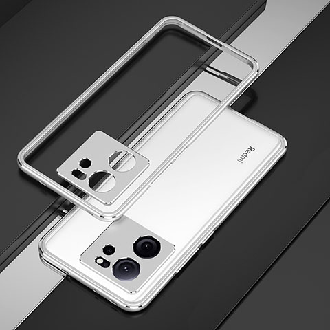 Funda Bumper Lujo Marco de Aluminio Carcasa para Xiaomi Redmi K60 Ultra 5G Plata