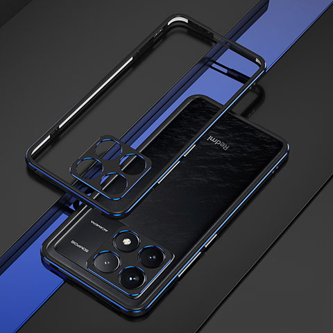 Funda Bumper Lujo Marco de Aluminio Carcasa para Xiaomi Redmi K70E 5G Azul y Negro