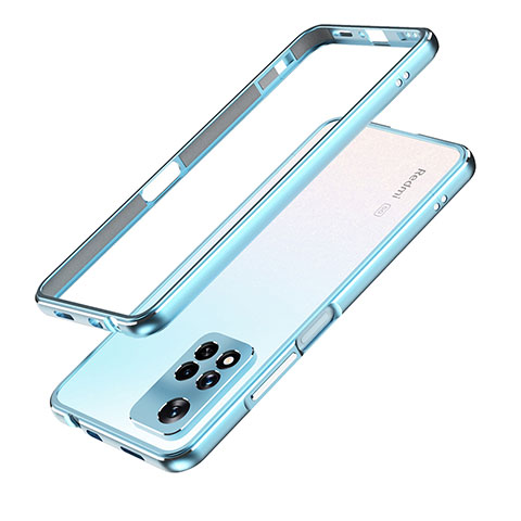 Funda Bumper Lujo Marco de Aluminio Carcasa para Xiaomi Redmi Note 11 Pro+ Plus 5G Azul