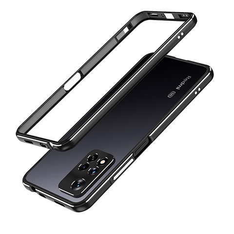 Funda Bumper Lujo Marco de Aluminio Carcasa para Xiaomi Redmi Note 11 Pro+ Plus 5G Negro