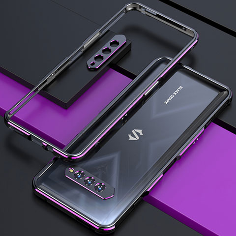 Funda Bumper Lujo Marco de Aluminio Carcasa S01 para Xiaomi Black Shark 4 5G Morado