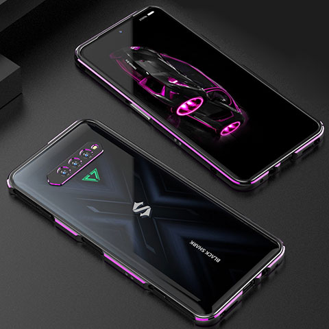 Funda Bumper Lujo Marco de Aluminio Carcasa S01 para Xiaomi Black Shark 4S 5G Morado