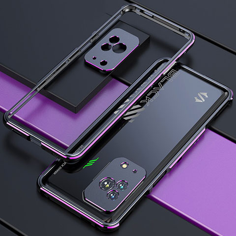 Funda Bumper Lujo Marco de Aluminio Carcasa S01 para Xiaomi Black Shark 5 5G Morado