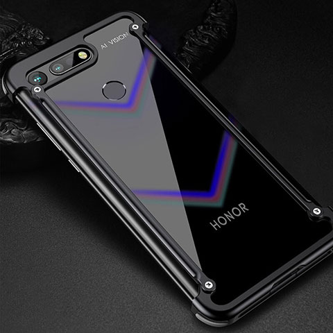 Funda Bumper Lujo Marco de Aluminio Carcasa T01 para Huawei Honor V20 Negro