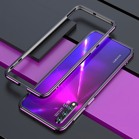 Funda Bumper Lujo Marco de Aluminio Carcasa T01 para Huawei Nova 5 Pro Morado