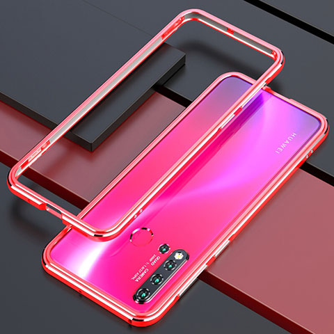 Funda Bumper Lujo Marco de Aluminio Carcasa T01 para Huawei Nova 5i Rojo