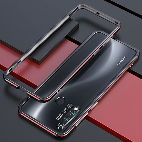 Funda Bumper Lujo Marco de Aluminio Carcasa T01 para Huawei P20 Lite (2019) Rojo y Negro