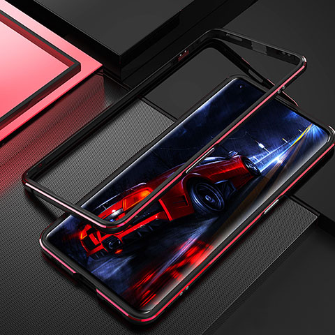 Funda Bumper Lujo Marco de Aluminio Carcasa T01 para Oppo Find X2 Rojo